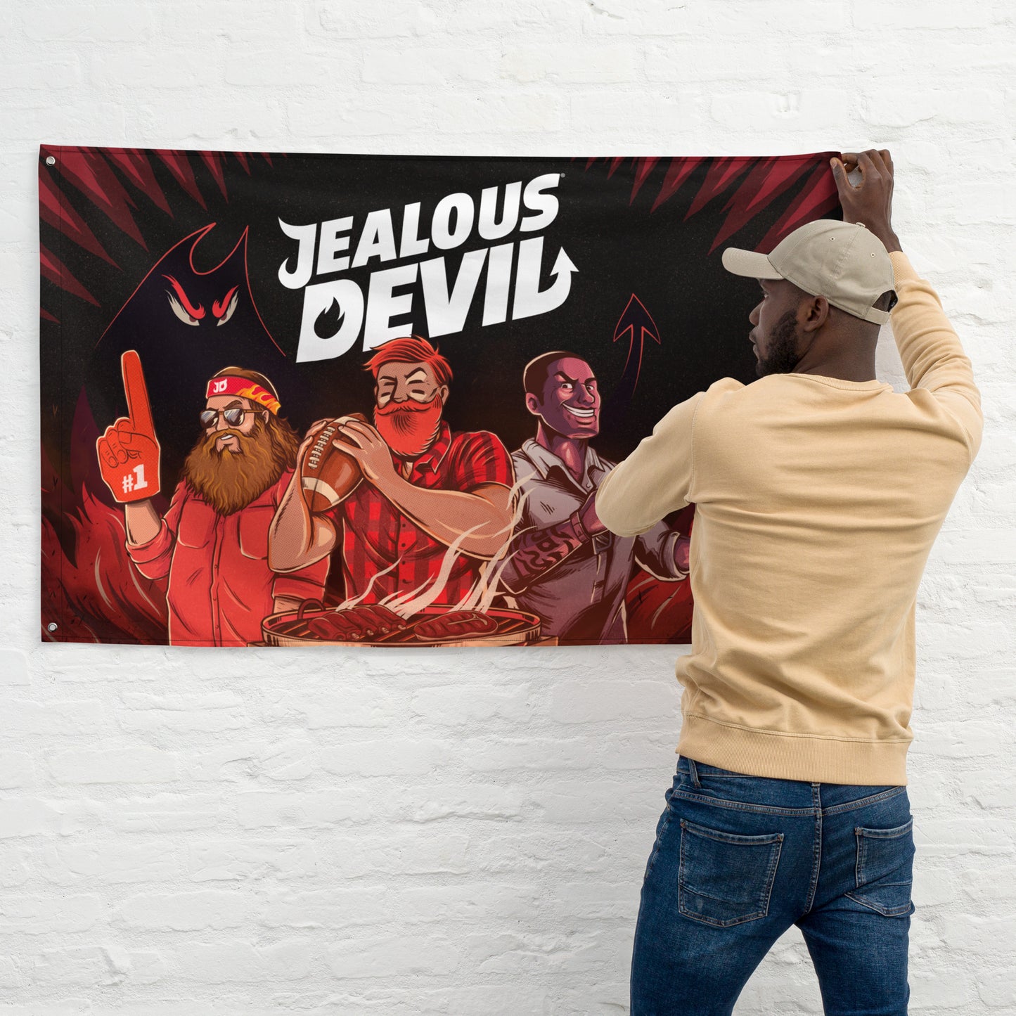 Jealous Devil Football Fan Flag