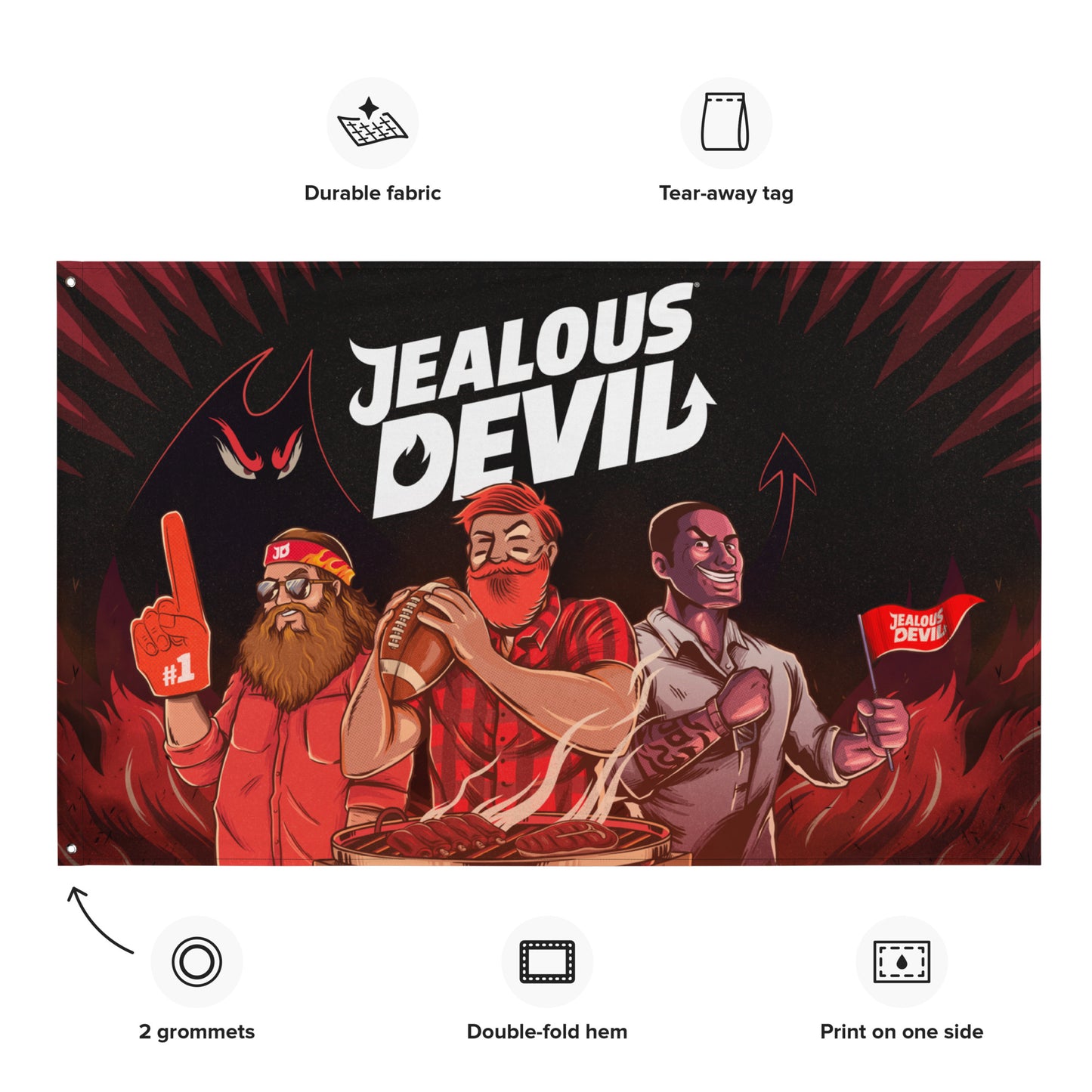 Jealous Devil Football Fan Flag