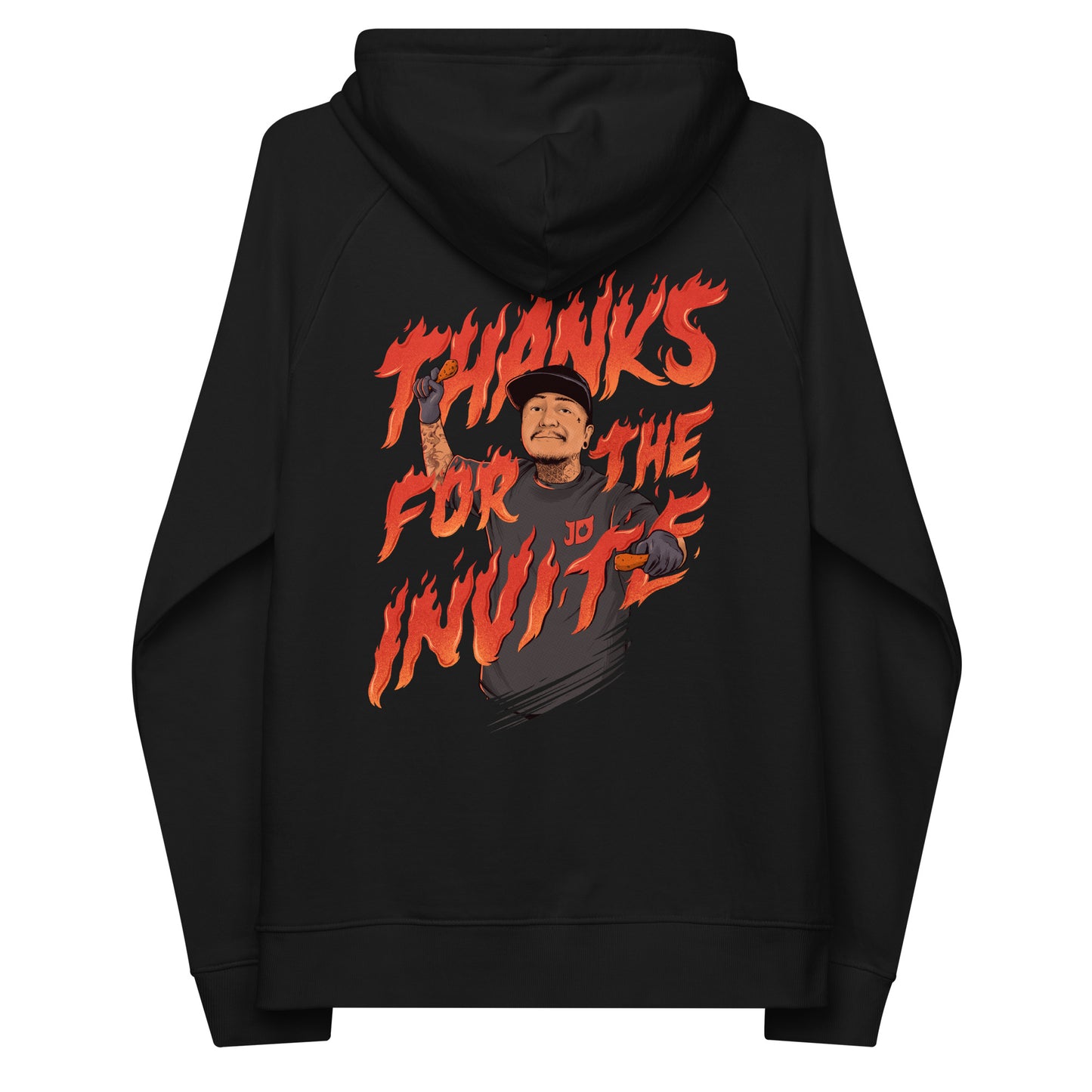 TFTI (Thanks For The Invite) x Jealous Devil Unisex Eco Raglan Hoodie